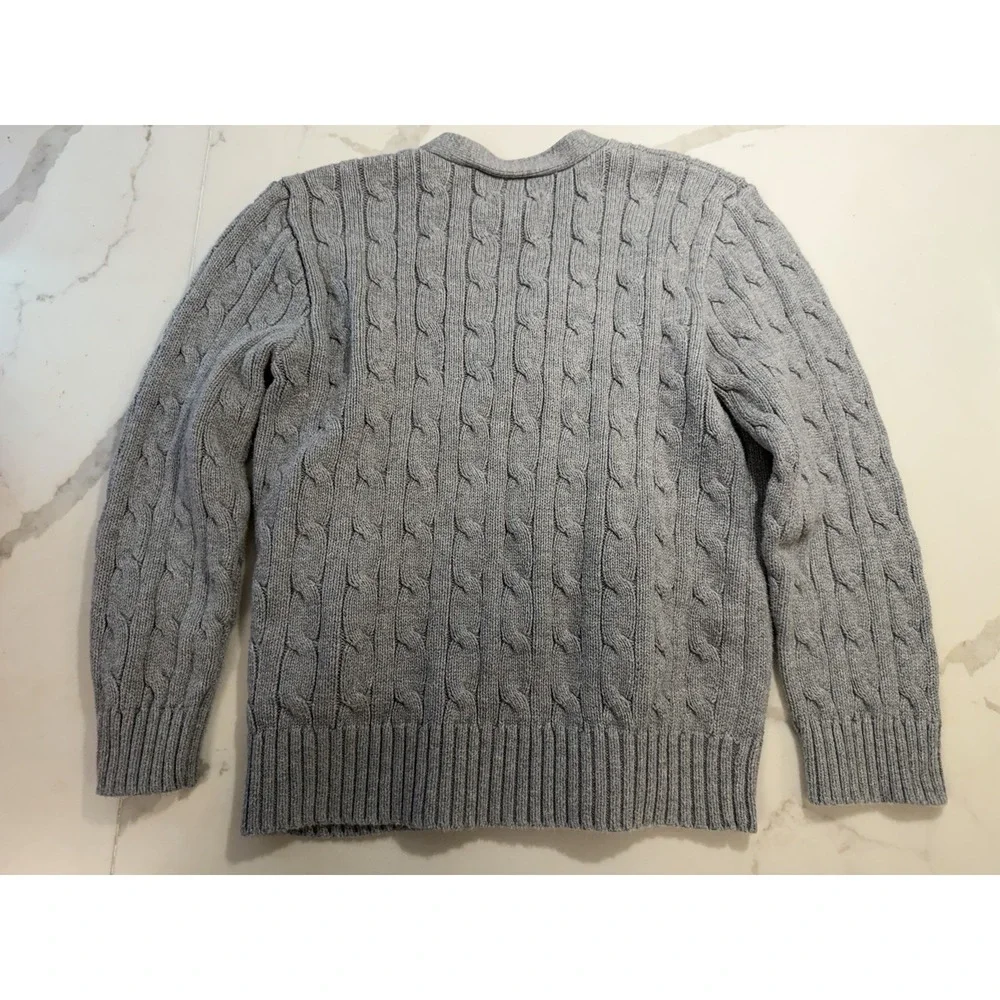 Polo Ralph Lauren Chunky Cable Knit Cardigan Girls Sz 7 Thick Timeless Preppy
